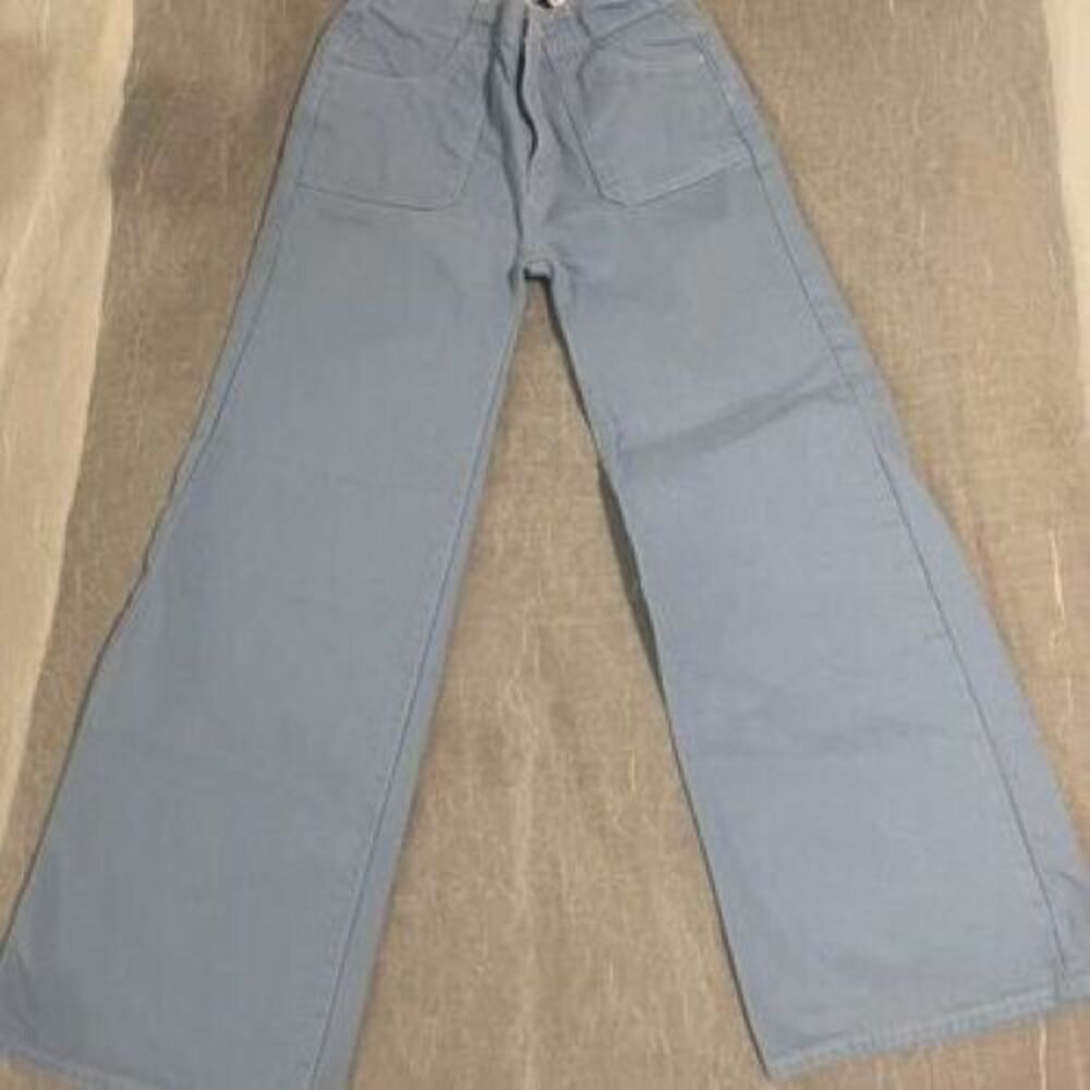 Old Navy Girls Utility Patch Baggy Wide Leg Pants-XL/12 Powder Blue